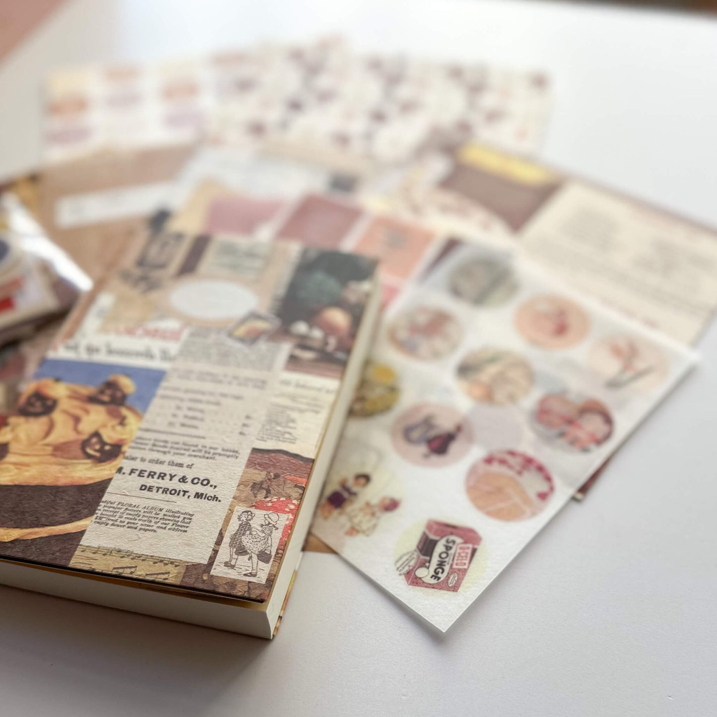 Vintage brown A6 Journal & ephemera bundle