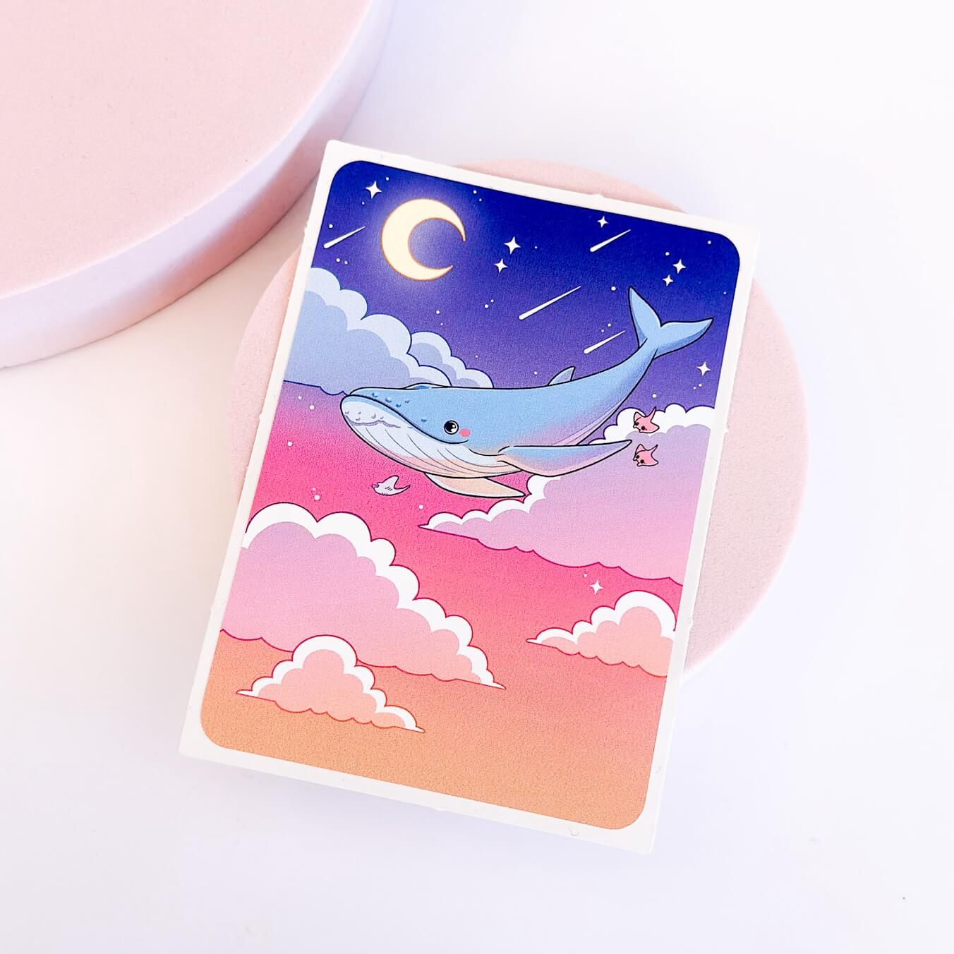 Whale with clouds vinyl sticker - Kayworx