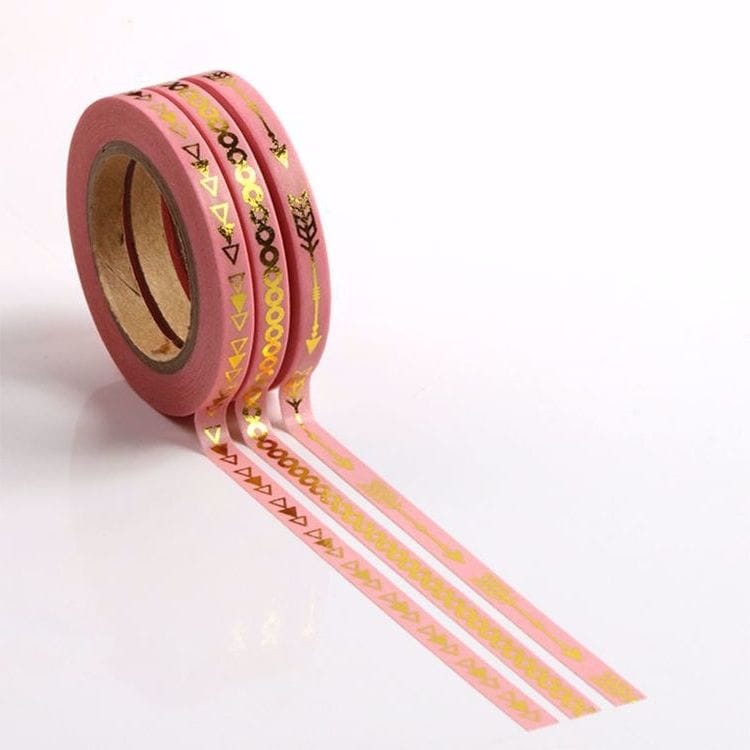 Pink & gold foil skinny washi tape set