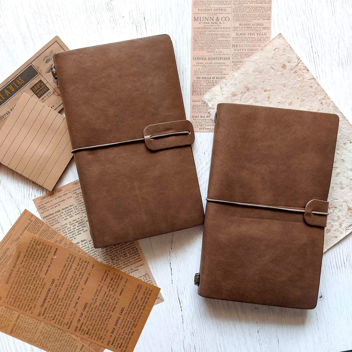 Brown dotted travelers journal