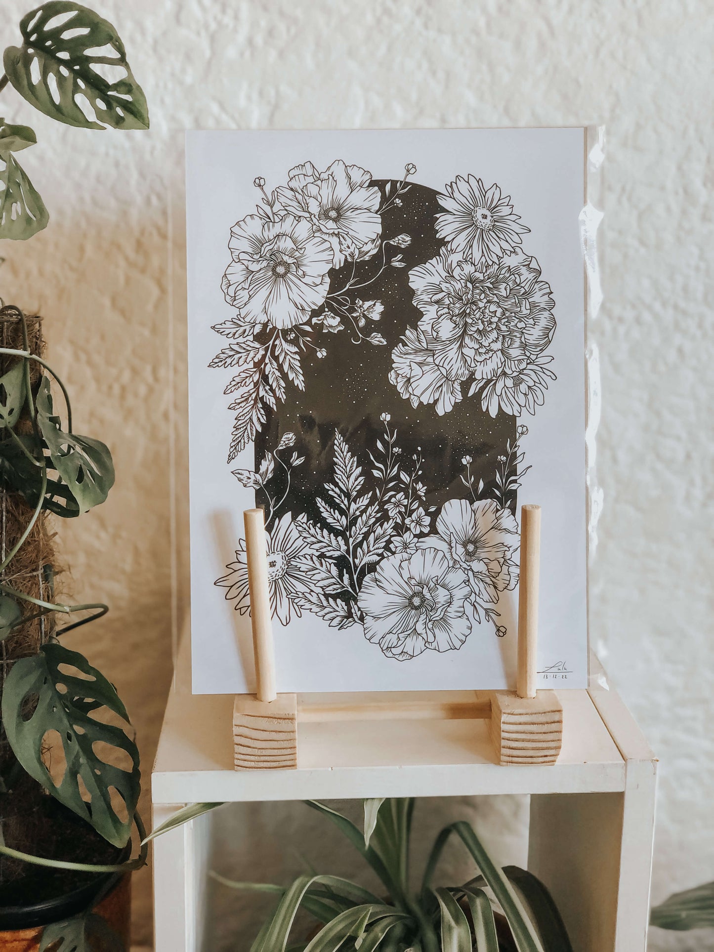 Night garden art print