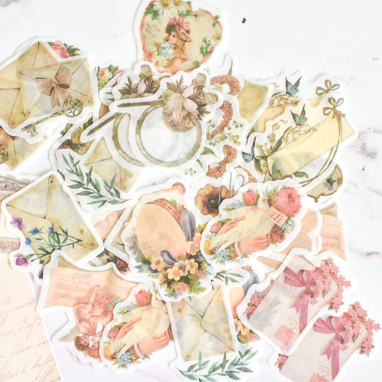 Washi stickers - Vintage romance - 40 pcs
