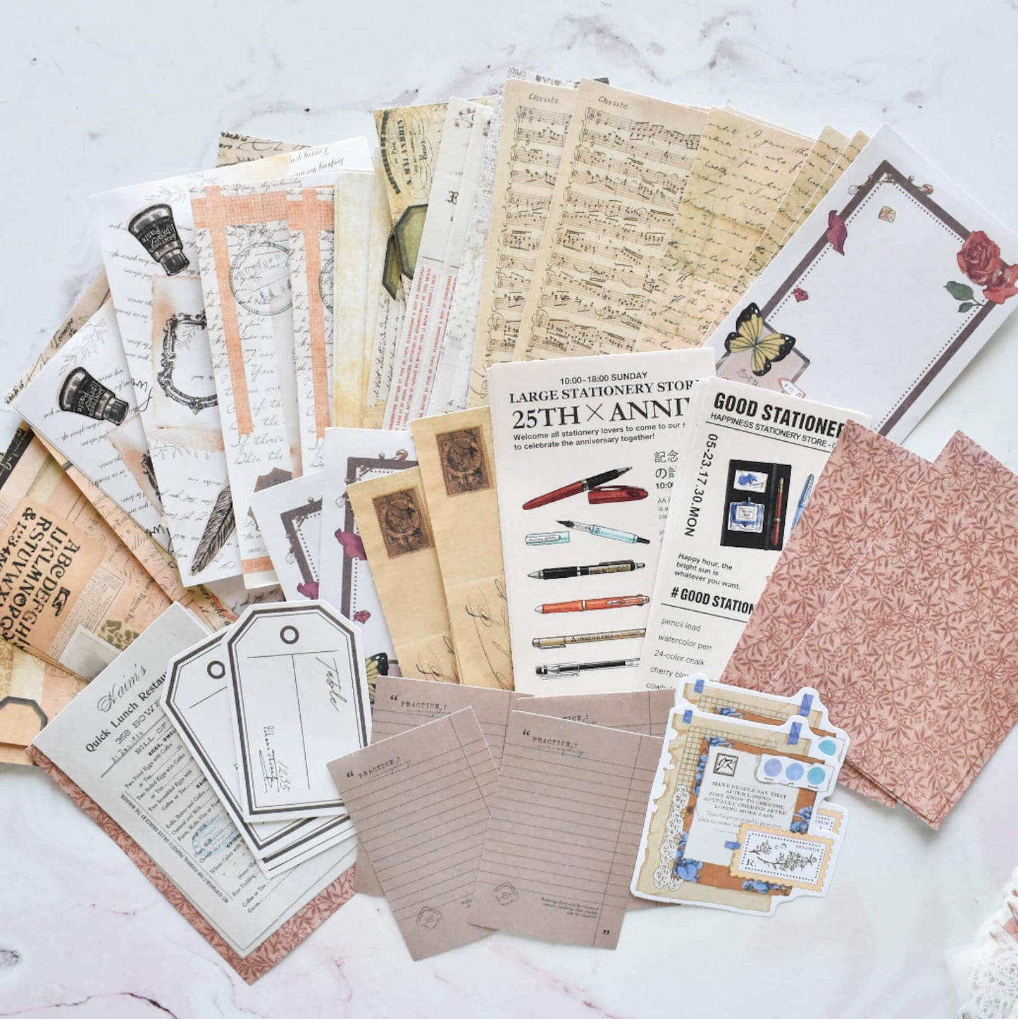 Art & bookish mega ephemera bundle - 260 pcs paper detail
