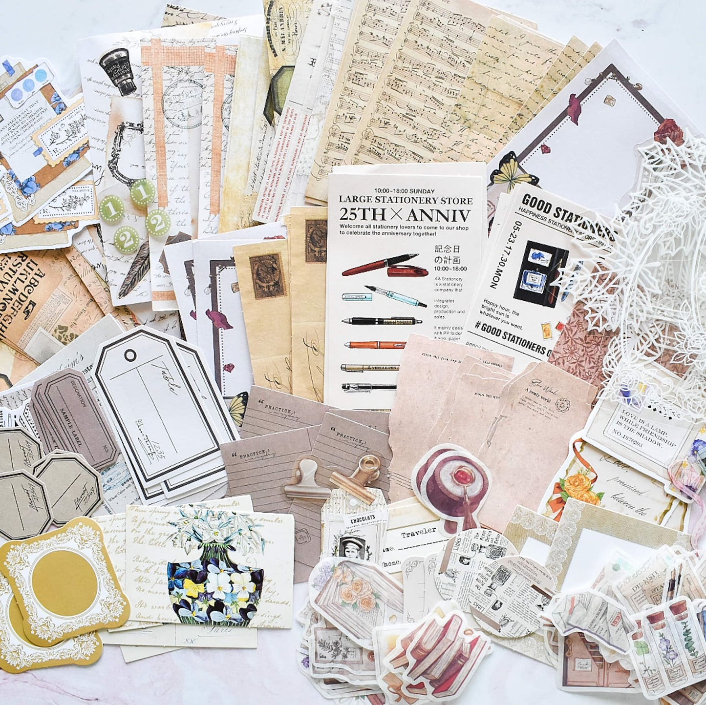 Art & bookish mega ephemera bundle - 260 pcs