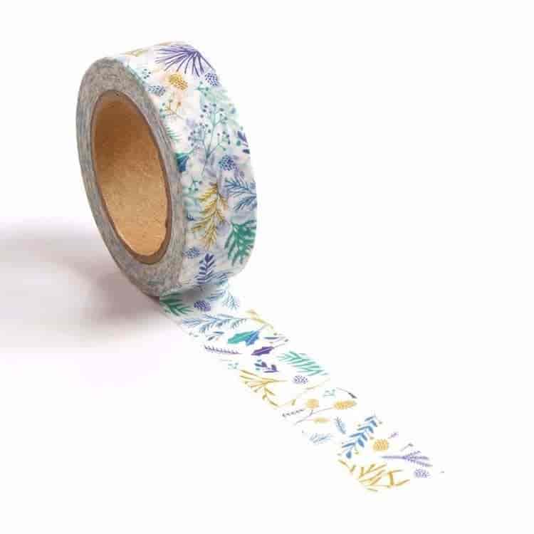 Blue and purple botanics washi tape