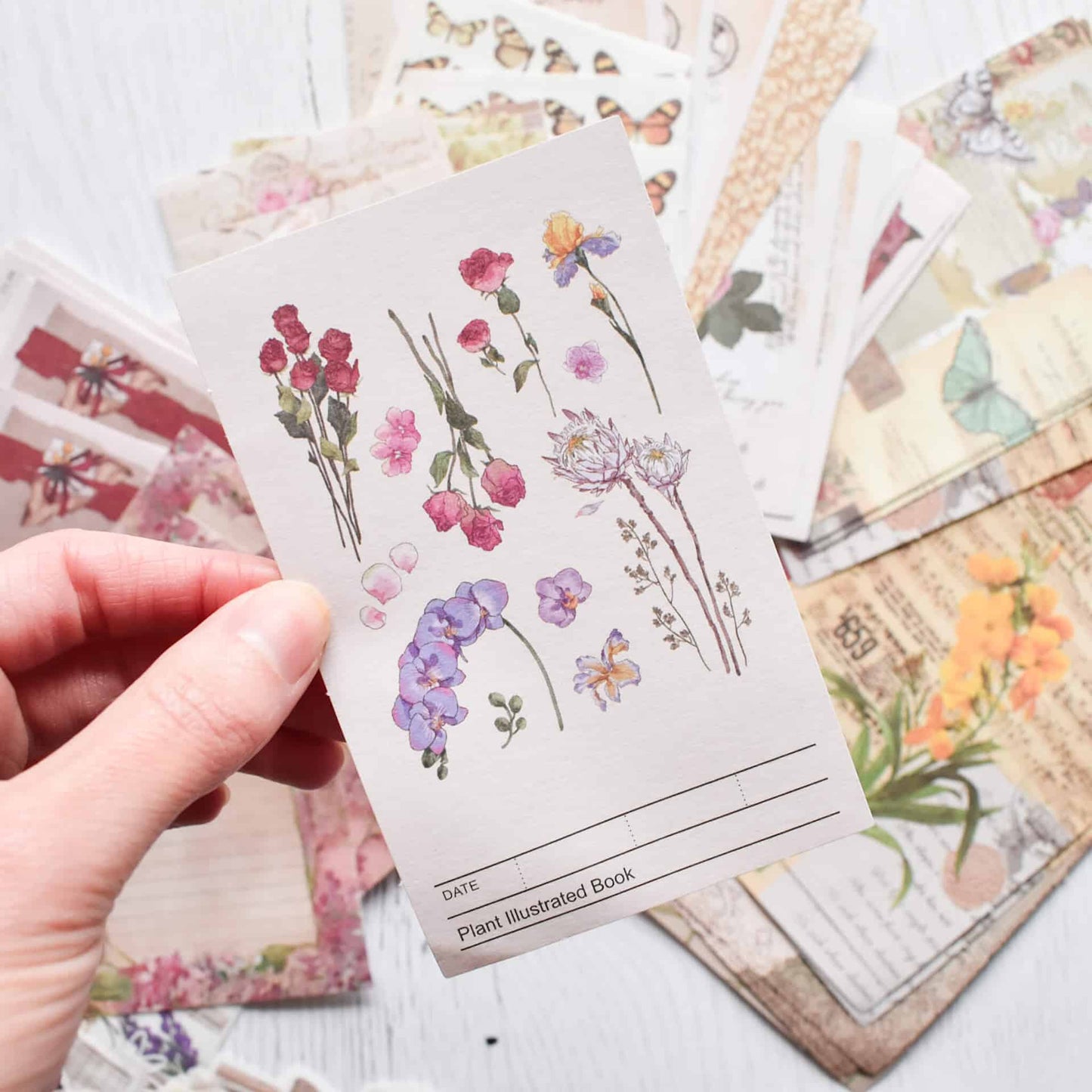 Flowers and butterflies mega ephemera bundle - 260 pcs