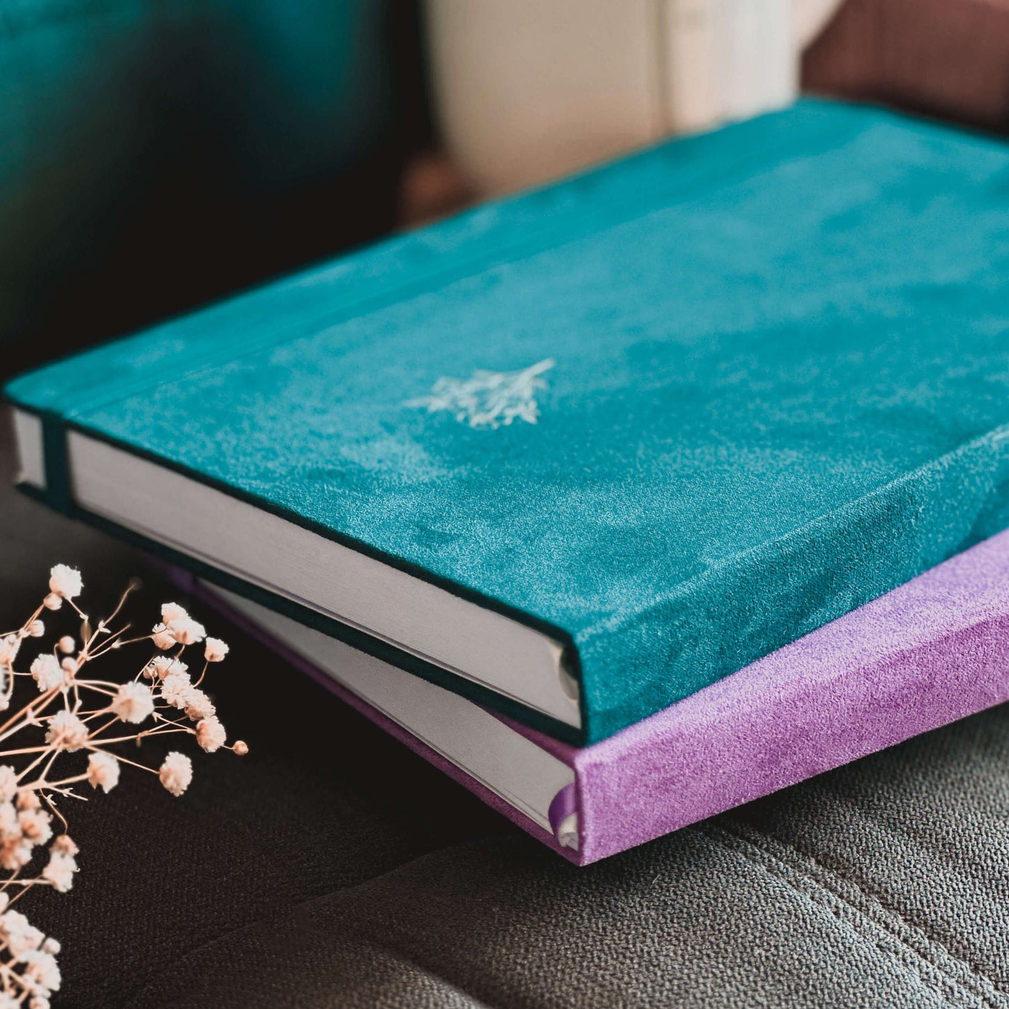 Personalised Flourishing flower B5 dotted journal - Velvet cover