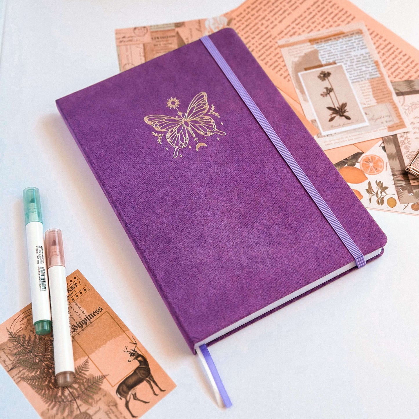 Personalised Majestic butterfly B5 dotted journal - Velvet cover