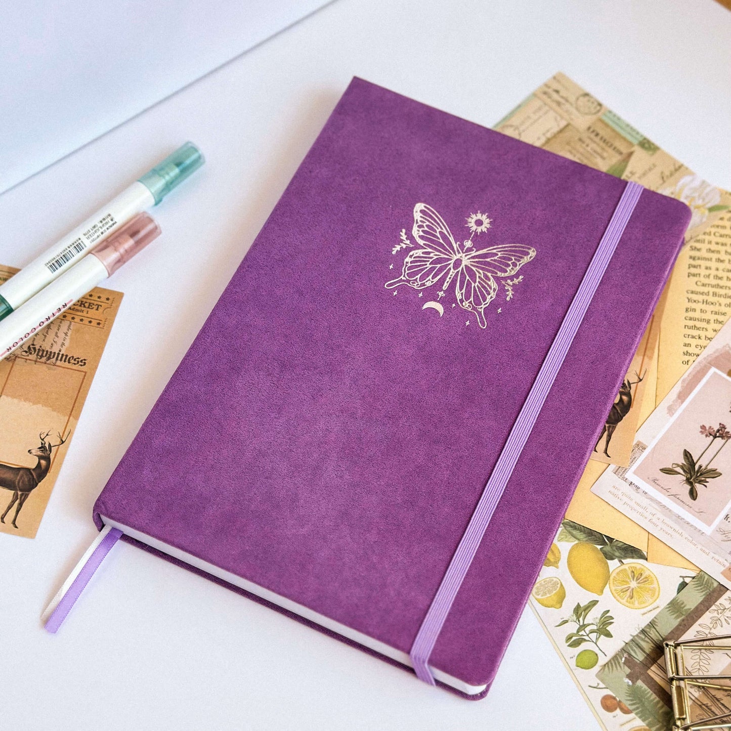 Majestic butterfly B5 dotted journal - Velvet cover