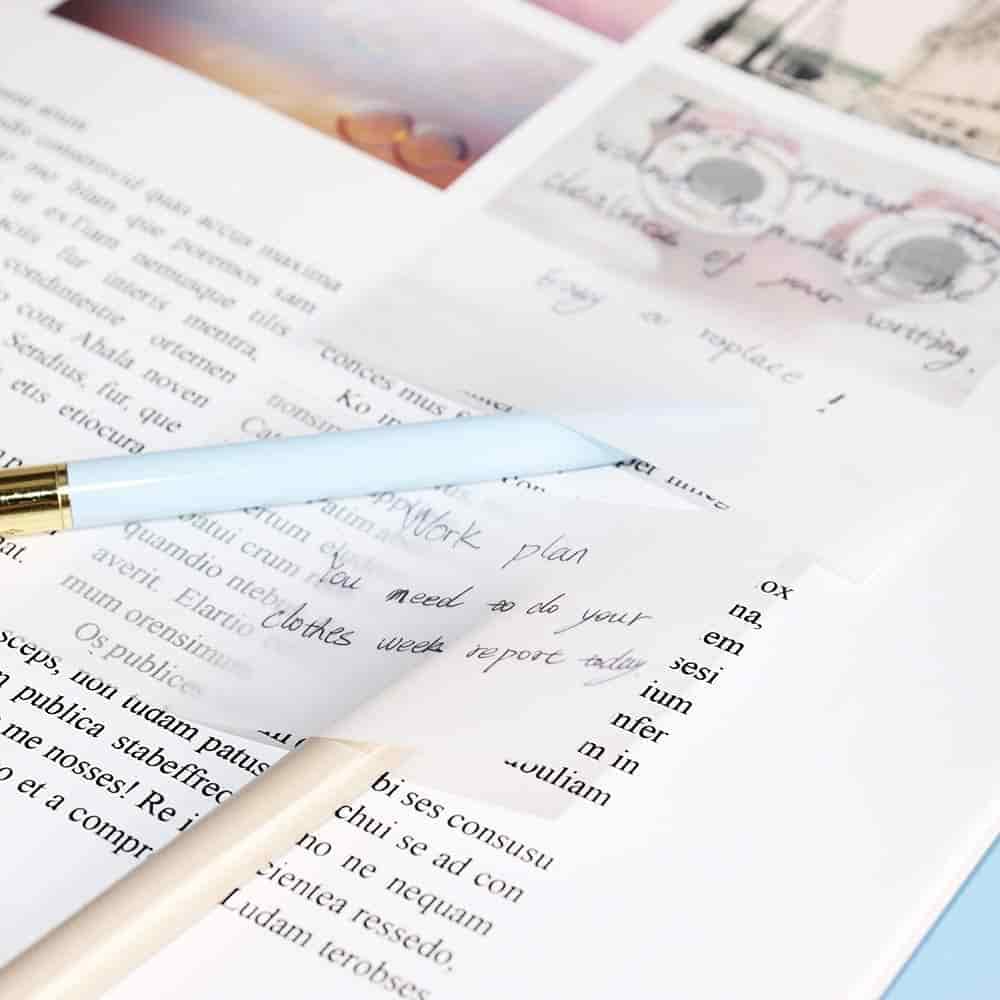 Transparent sticky notes