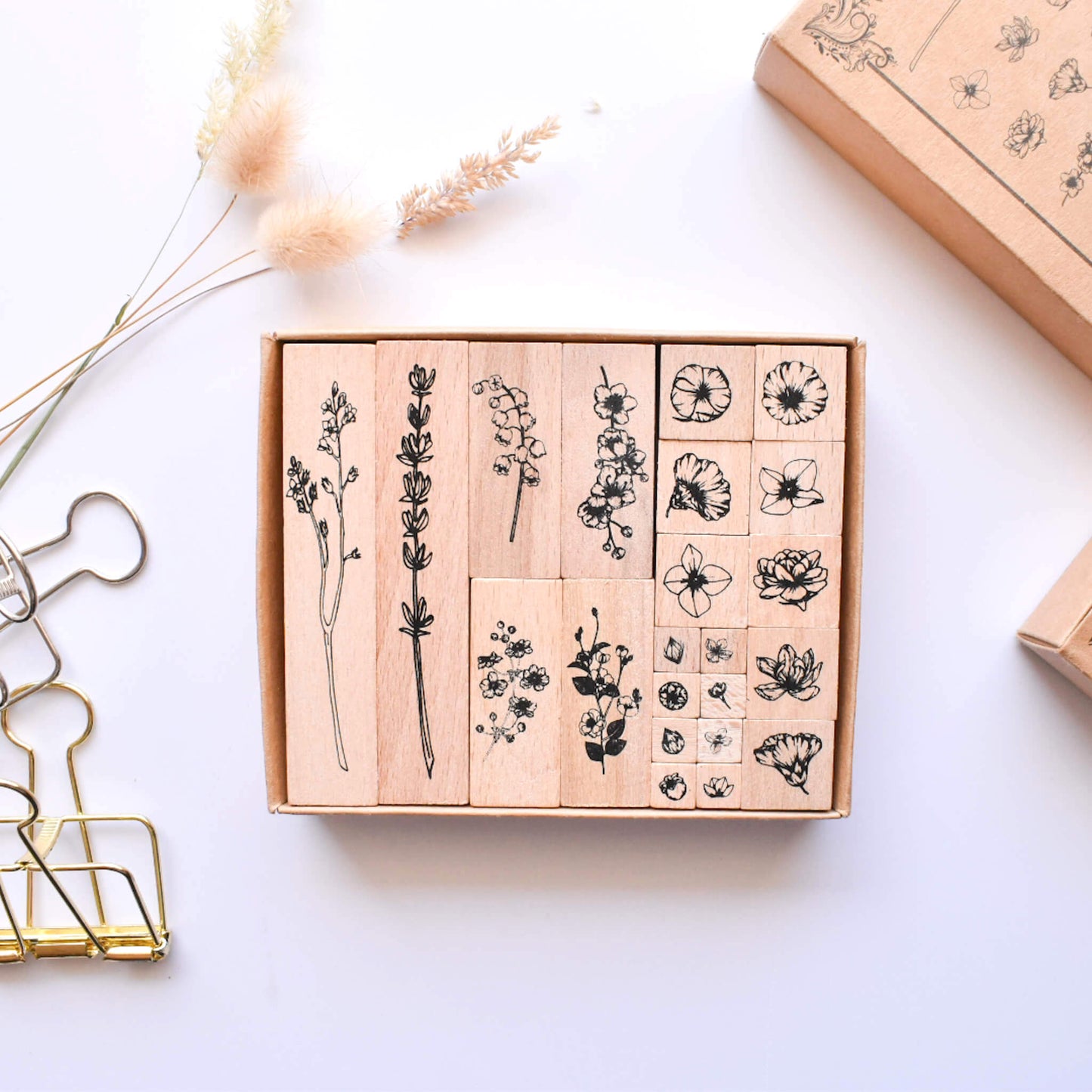 Wooden stamp kit - flowers