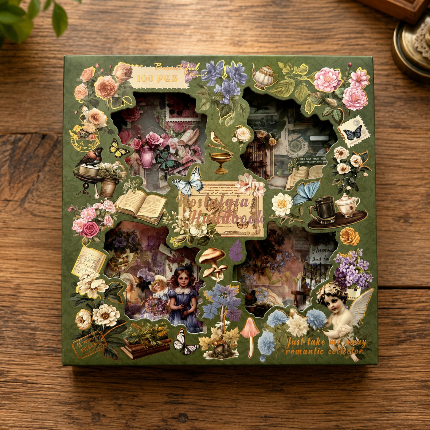 100pcs Vintage sticker sheets box - Nostalgia