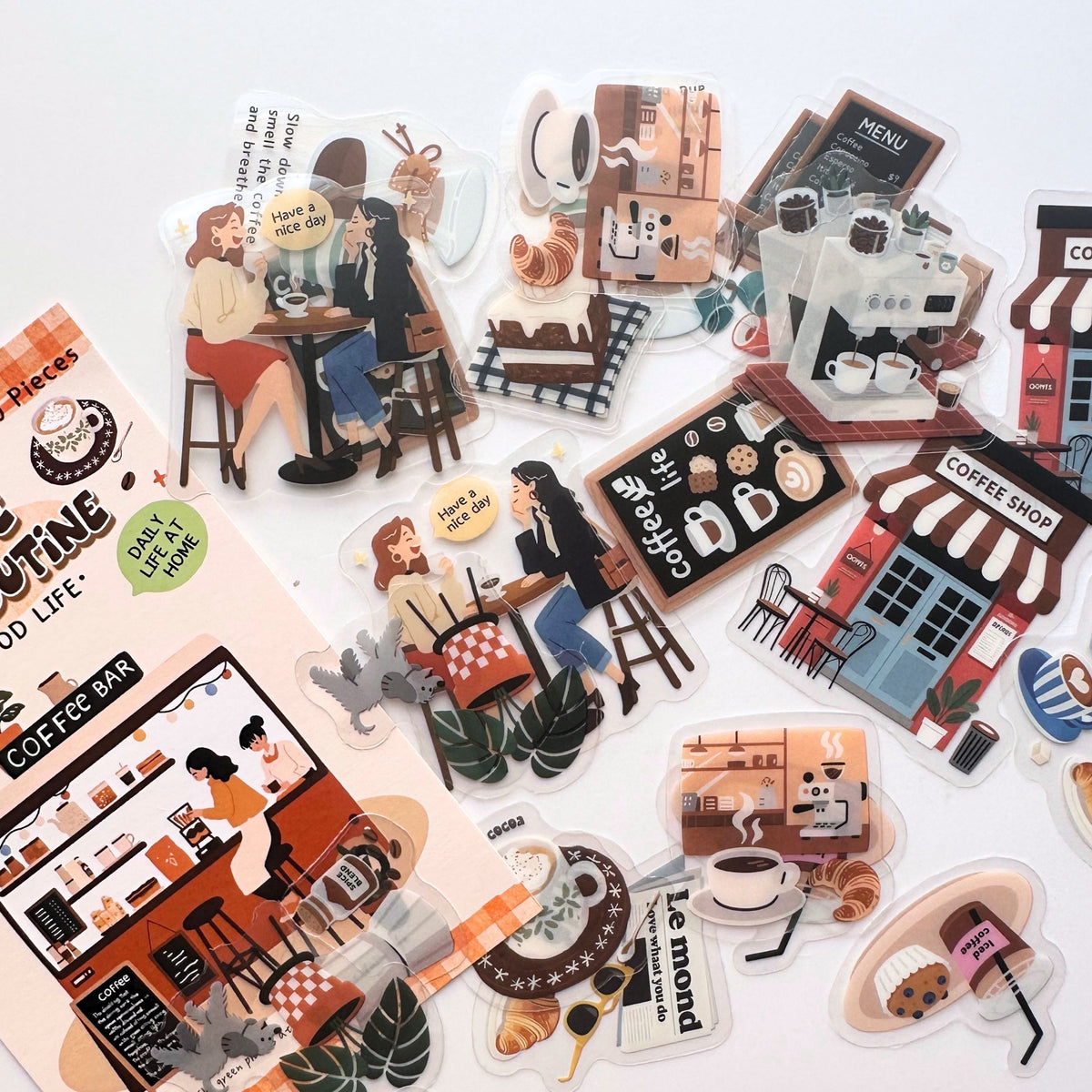 Coffee shop deco sticker pack