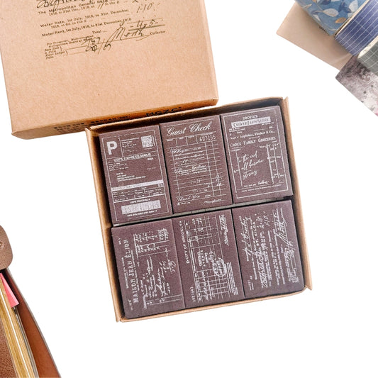 Foam stamp kit with paper pad - Vintage memos