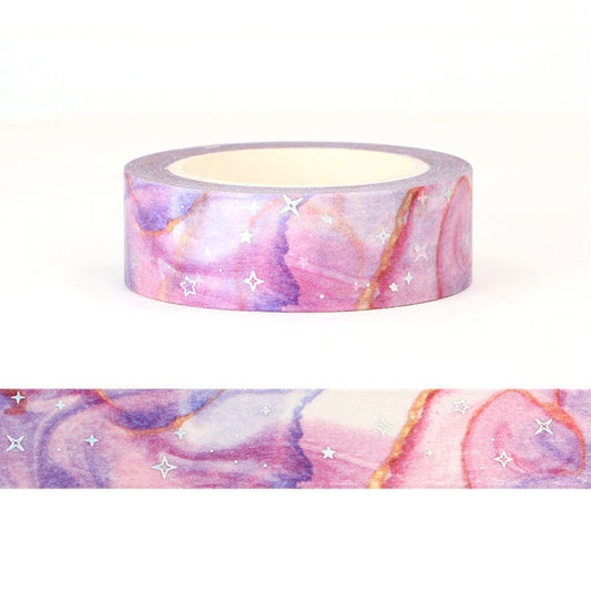 Rose red & purple galaxy washi tape