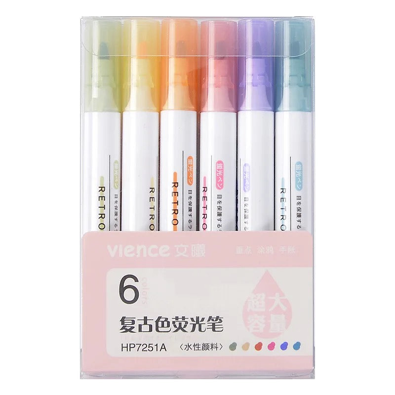 Soft colours highlighter pack - 6pcs