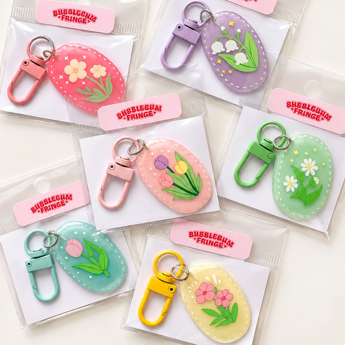 Pastel flower keycharm