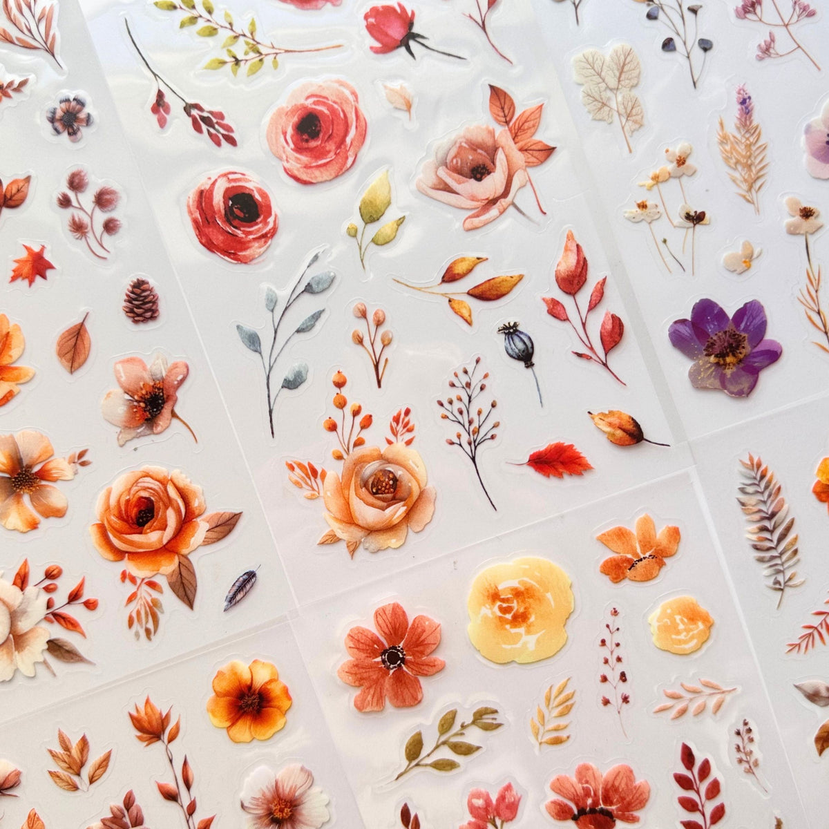 Autumn Botanical PET sticker sheets