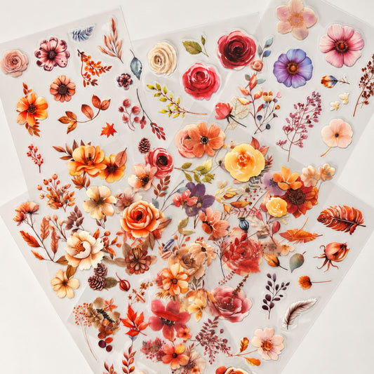 Autumn Botanical PET sticker sheets