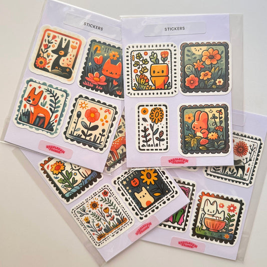 Groovy woodland & florals sticker pack