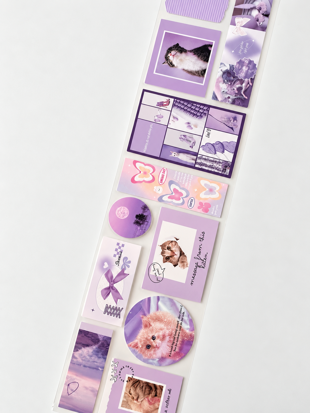 Romanticise life sticker tape roll - Purple