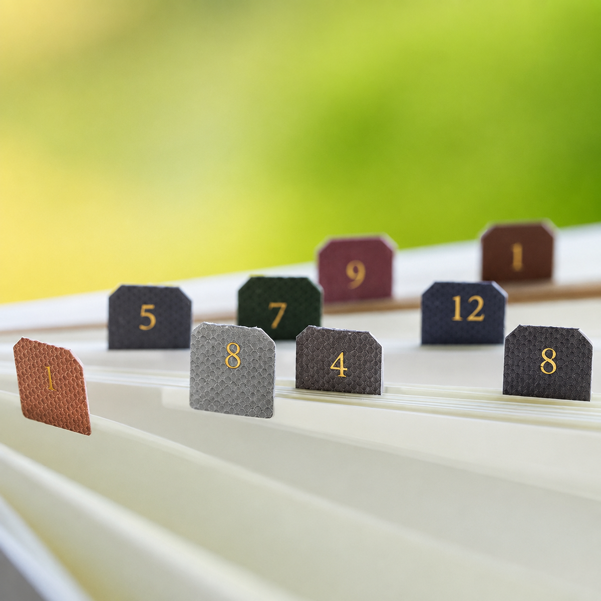 Gradient index label tabs