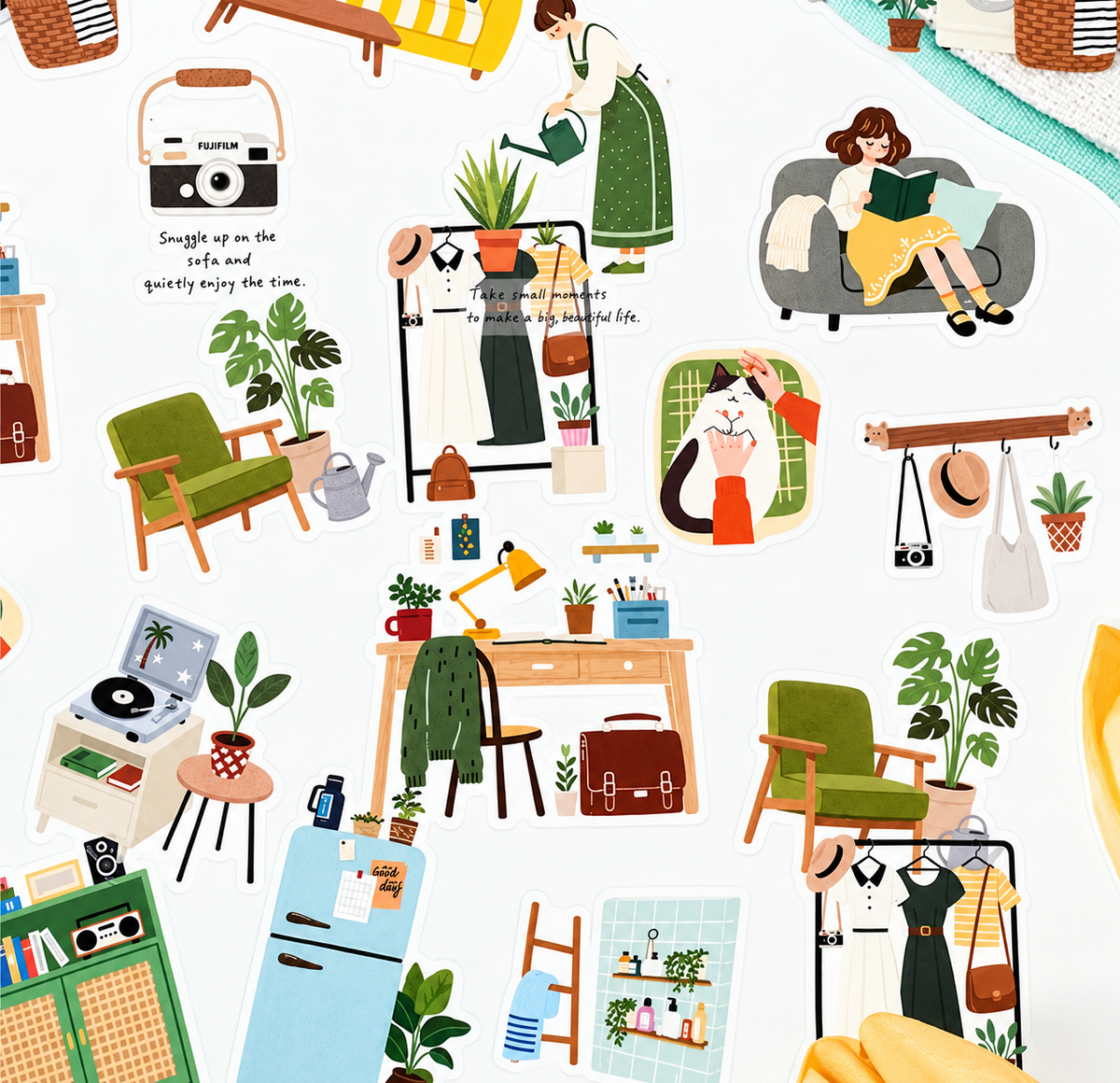 Cozy homebody deco sticker pack