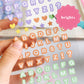 Numbers, Letters and Round, square Shapes sticker set