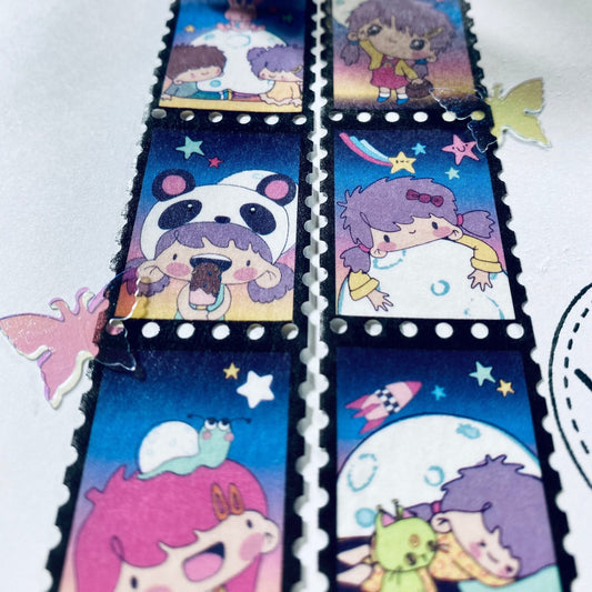Pajama party stamp washi tape roll