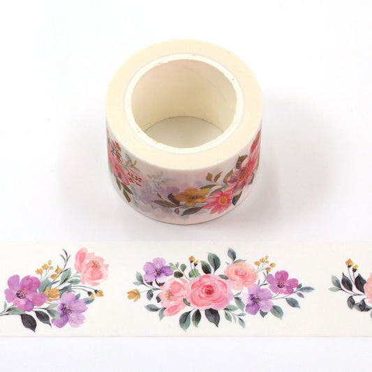 Painted pink roses washi tape