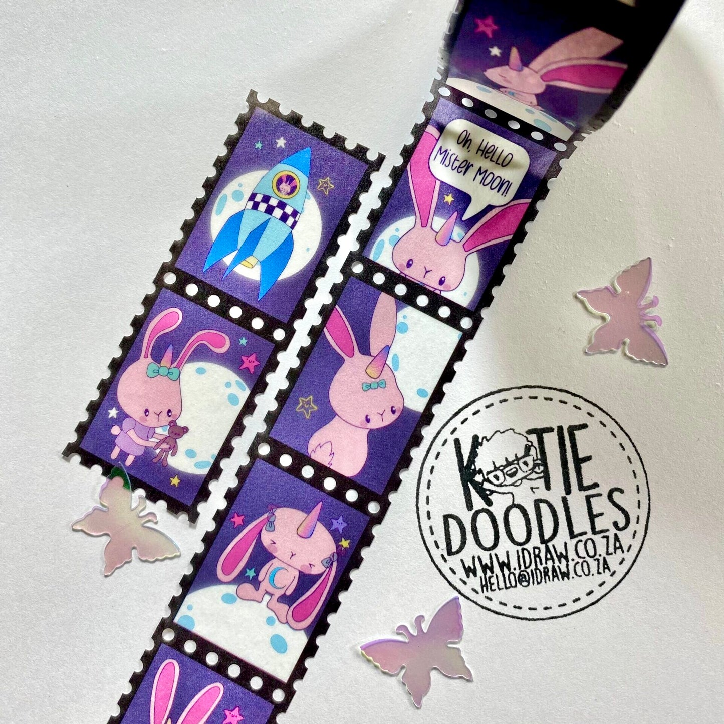 Bunny stamp washi tape roll