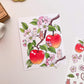 FabriKay Fruit Fairy Sticker Sheet & Art Print Set - Apple bunnies