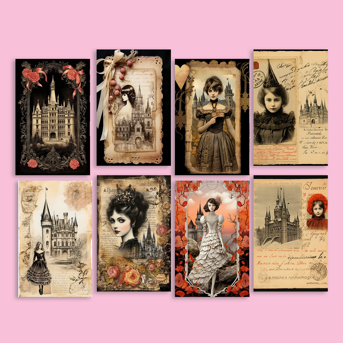 Gothic fantasy journaling stickers
