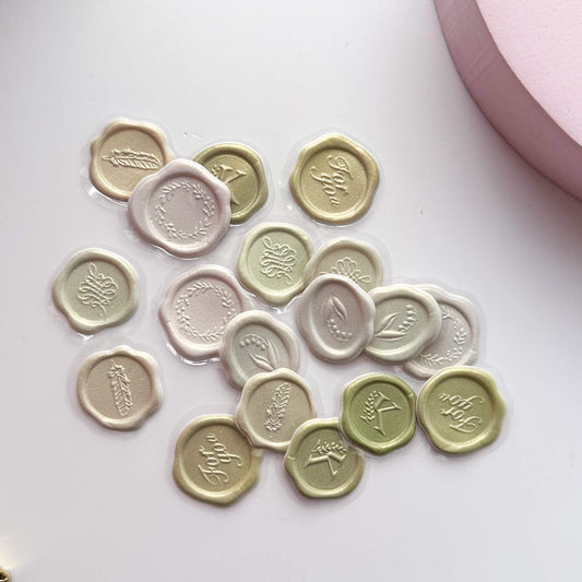 PVC Wax seal stamp stickers - various colours