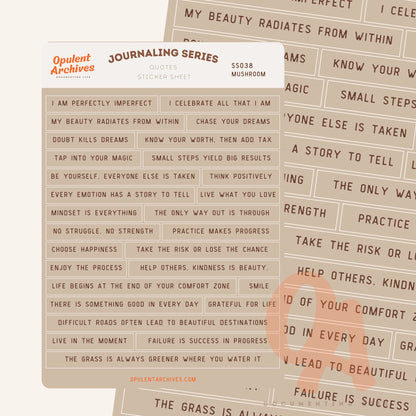 Quotes Sticker Sheet  - Opulent Archives