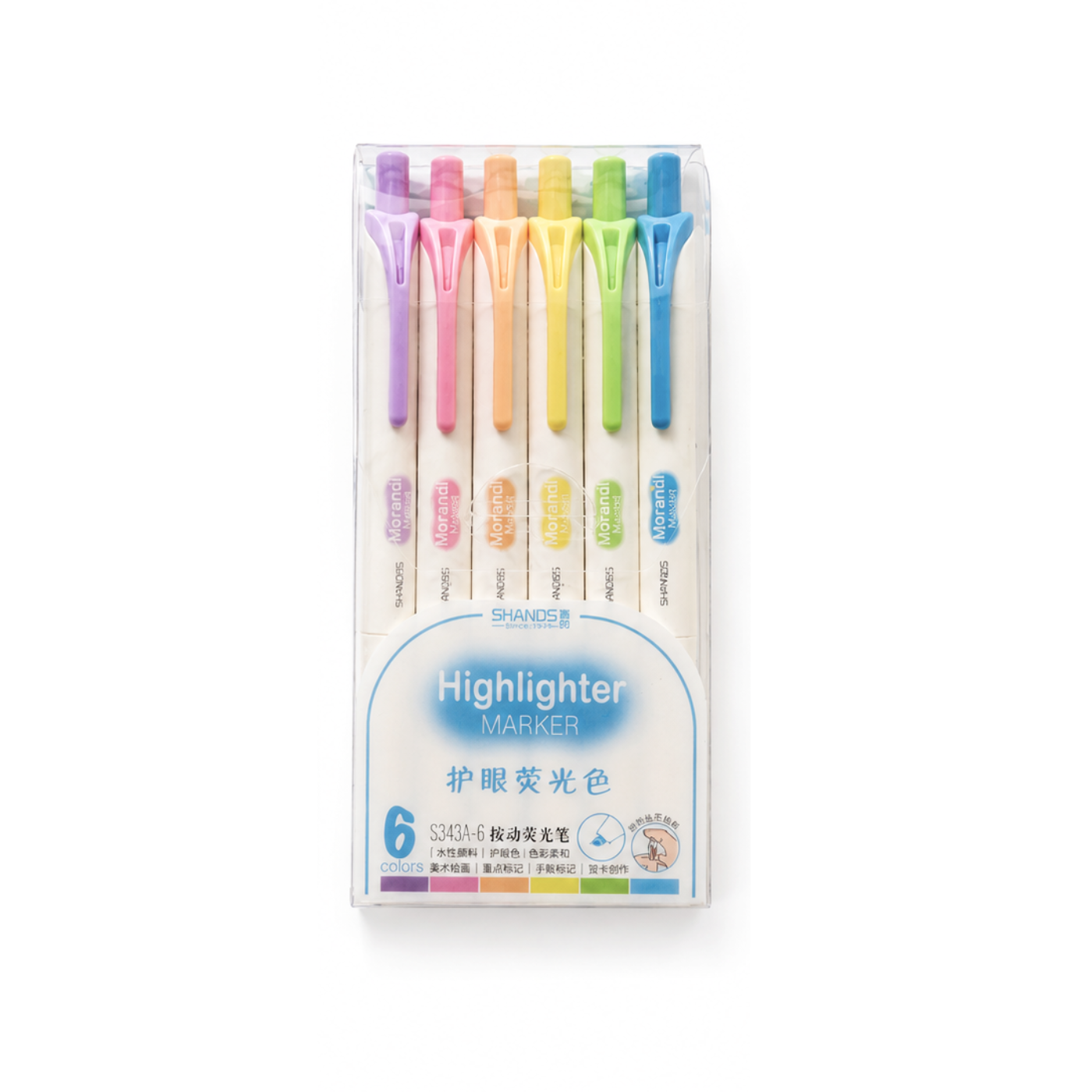 Retractable Highlighter set - 6pcs
