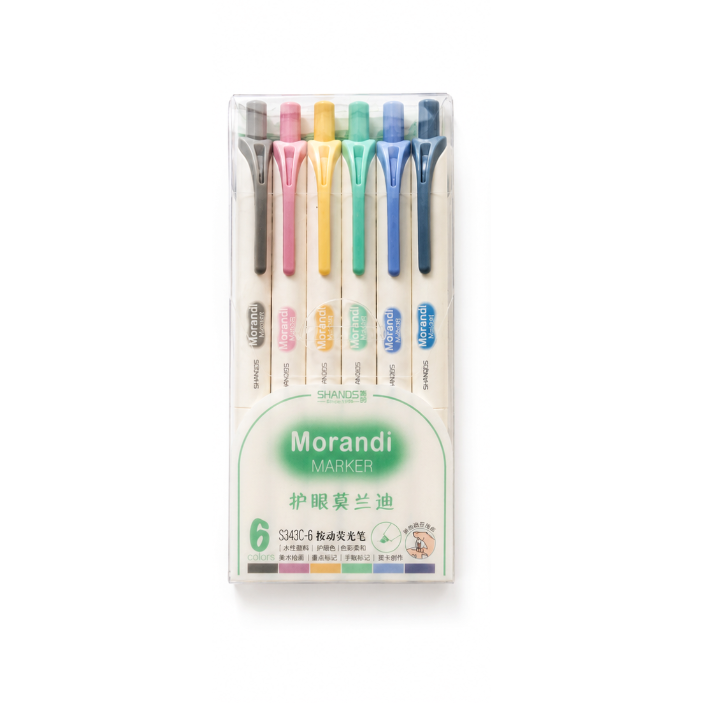 Retractable Highlighter set - 6pcs