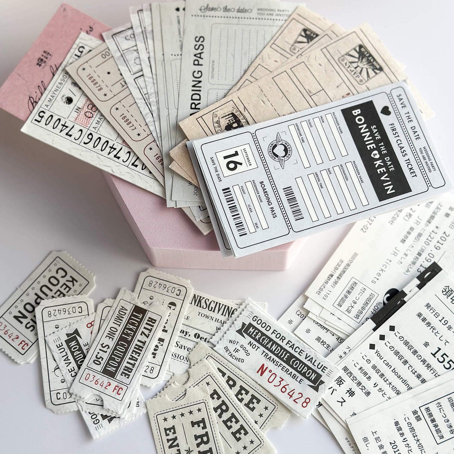 Vintage tickets & coupons decorative paper pack - 30pcs