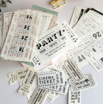 Vintage tickets & coupons decorative paper pack - 30pcs