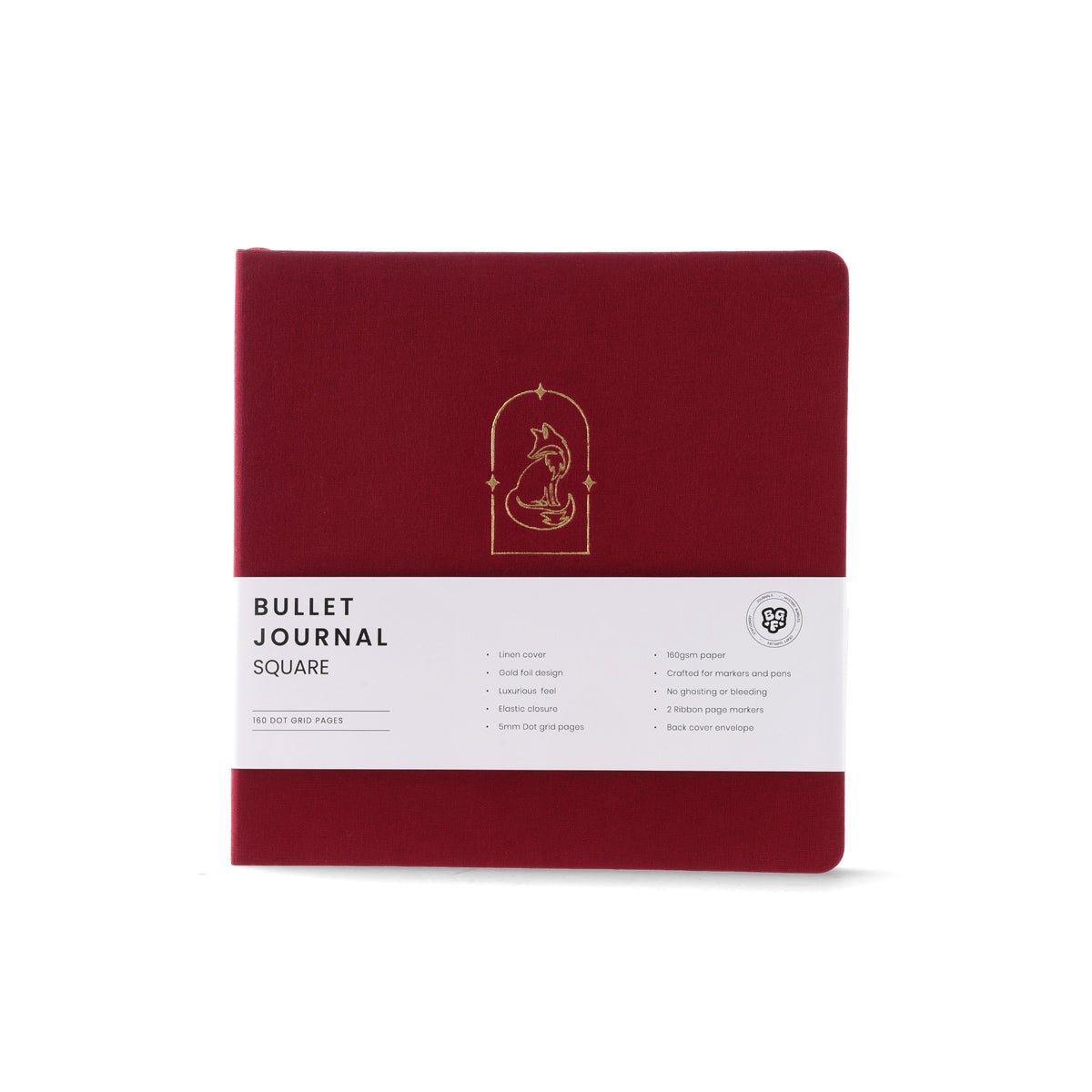 The Aurelia Fox Square Dotted Bullet Journal - Linen cover