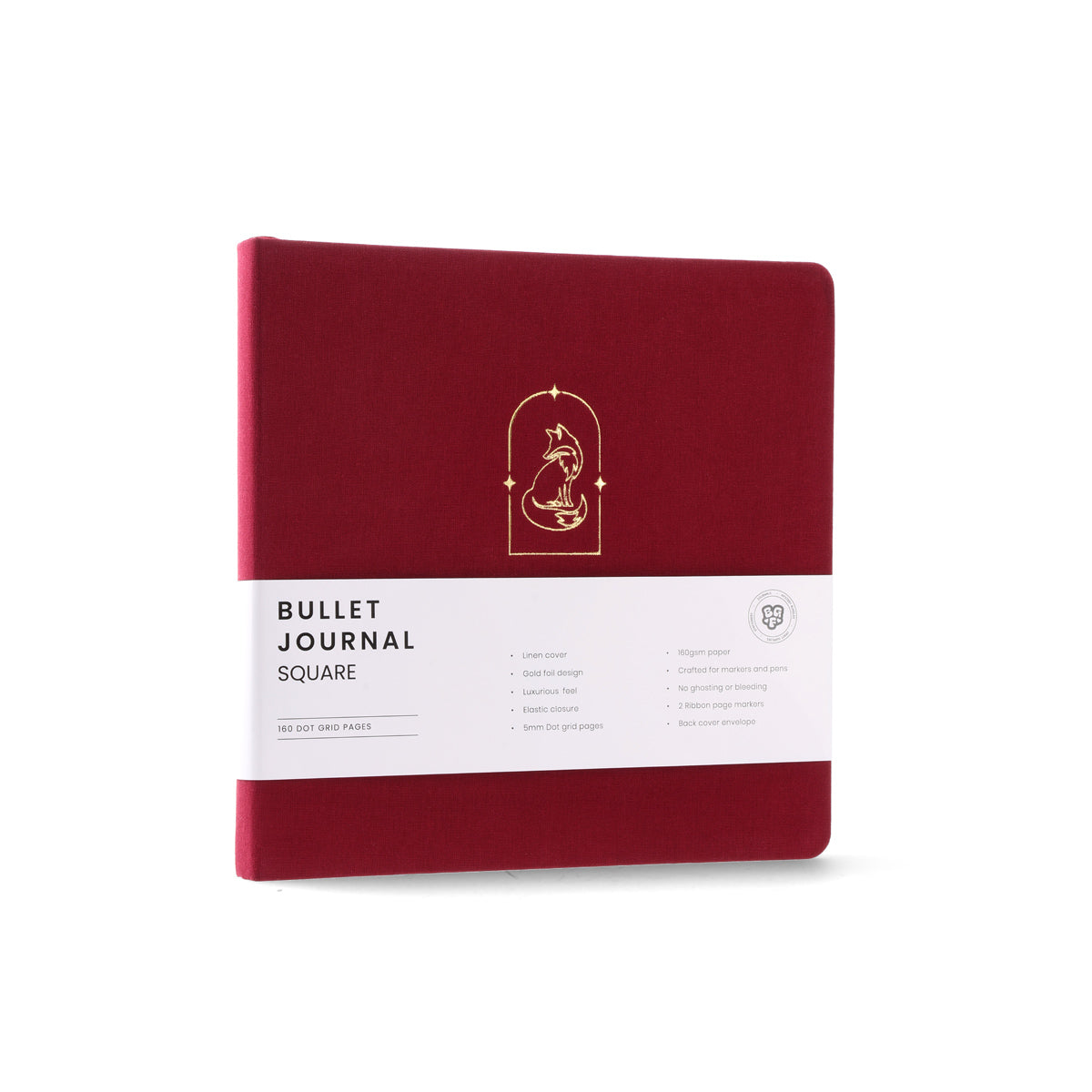 The Aurelia Fox Square Dotted Bullet Journal - Linen cover
