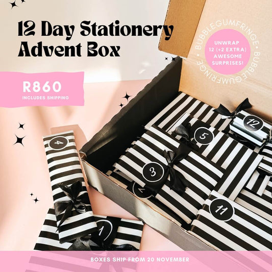 12 Day Stationery Advent Calendar Box - a Countdown to the 25th of December! FREE shipping included!