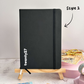 Personalised black A5 dotted journal - PU leather cover