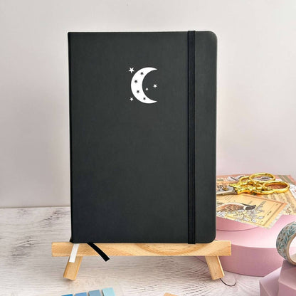 Personalised black PU leather A5 dotted journal