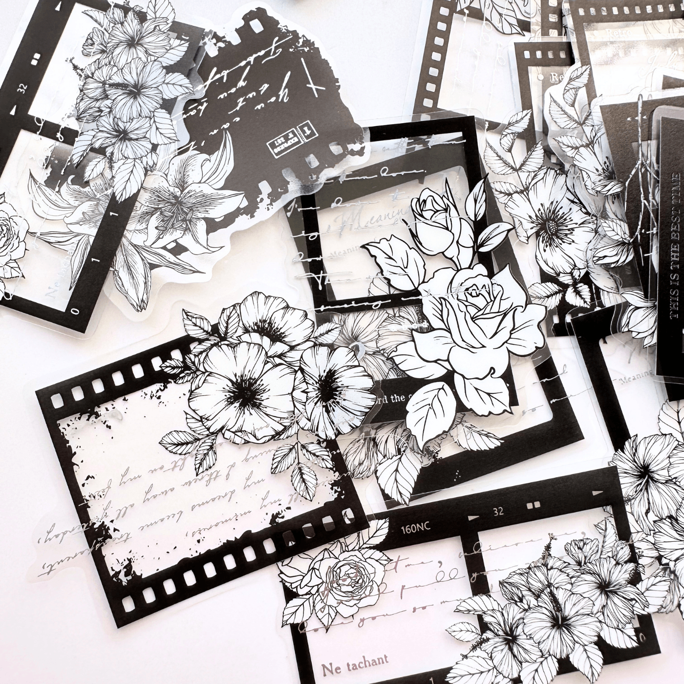 Vintage flowers & frames sticker packs