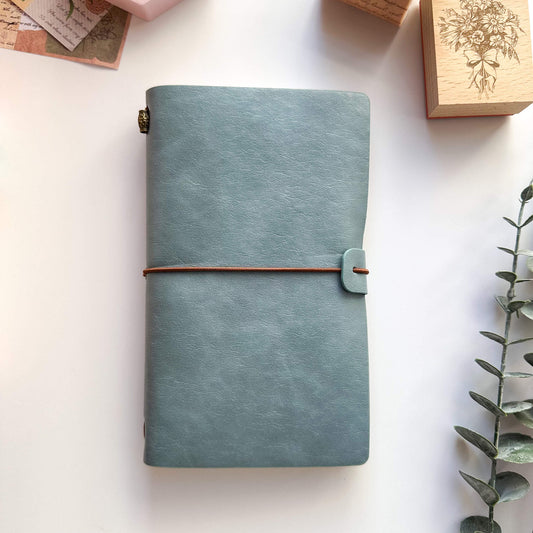 Blue dotted travelers journal