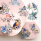 Holographic bird & flowers sticker packs - 20pcs