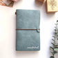Personalised PU leather dotted travelers journal - Blue