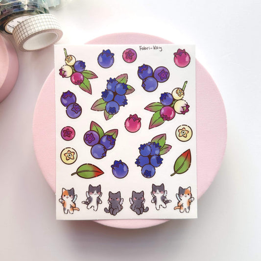 FabriKay Fruit Fairy Vinyl Sticker Sheet - Blueberry Cats