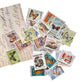Vintage Butterfly & Botanical Ephemera stamp sticker set